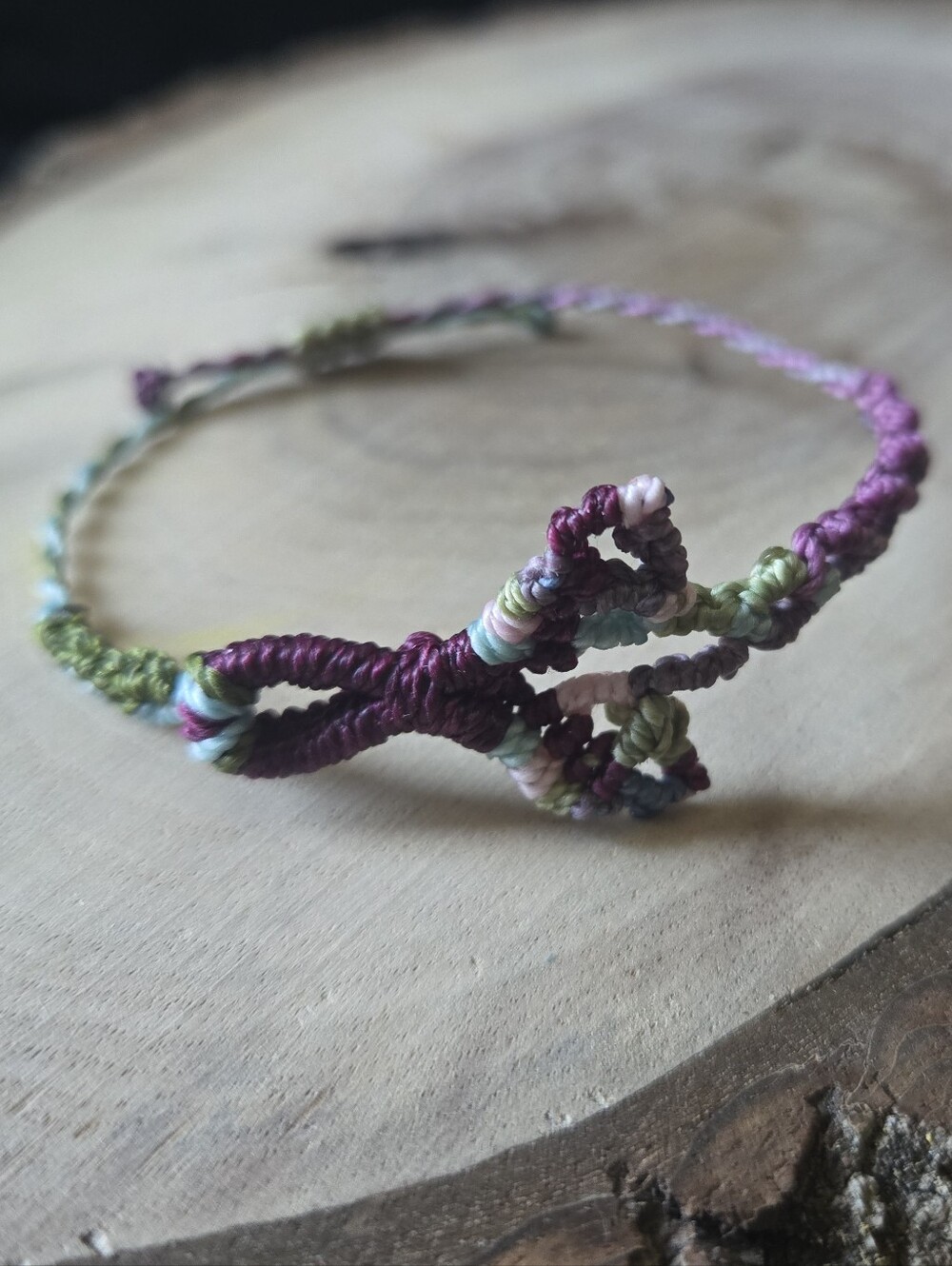 040 New Handmade Sage Bohème Micro-Macramé Bracelet- For women with small wrist